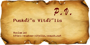 Puskás Vitális névjegykártya